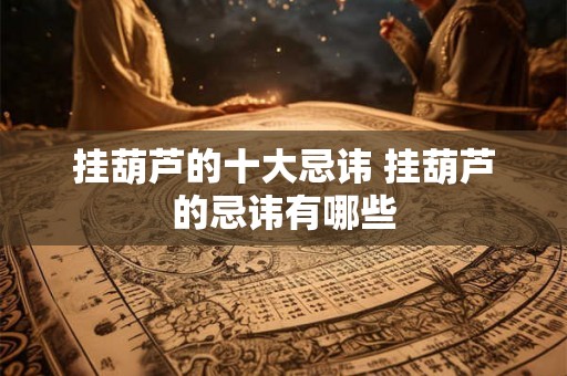挂葫芦的十大忌讳 挂葫芦的忌讳有哪些