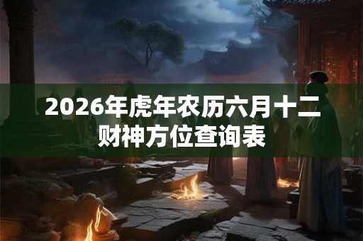 2026年虎年农历六月十二财神方位查询表