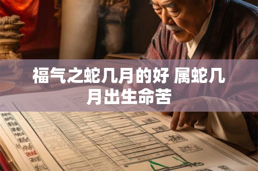 福气之蛇几月的好 属蛇几月出生命苦 福气之蛇几月的好 属蛇几月出生命苦