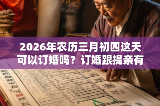 2026年农历三月初四这天可以订婚吗？订婚跟提亲有什么不同？