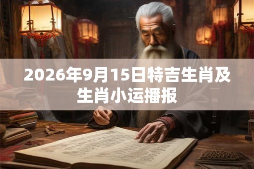 2026年9月15日特吉生肖及生肖小运播报 2026年9月15日特吉生肖及生肖小运播报