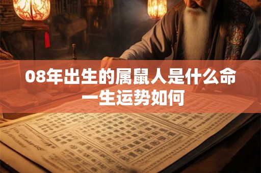 08年出生的属鼠人是什么命 一生运势如何 08年出生的属鼠人是什么命 一生运势如何