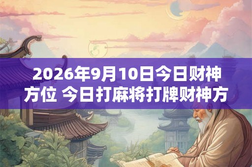 2026年9月10日今日财神方位 今日打麻将打牌财神方位