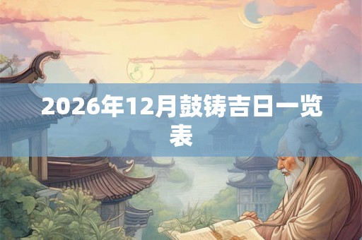 2026年12月鼓铸吉日一览表