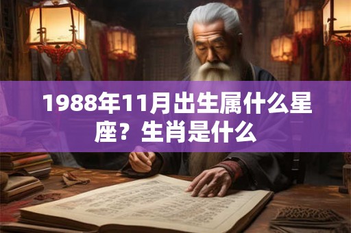 1988年11月出生属什么星座？生肖是什么