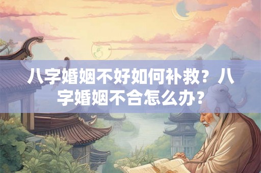 八字婚姻不好如何补救？八字婚姻不合怎么办？
