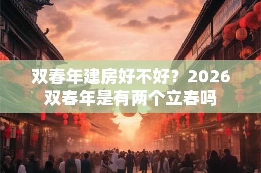 双春年建房好不好？2026双春年是有两个立春吗