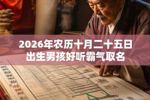 2026年农历十月二十五日出生男孩好听霸气取名