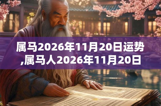 属马2026年11月20日运势,属马人2026年11月20日财运,生肖马2026年11月20日运势