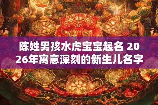 陈姓男孩水虎宝宝起名 2026年寓意深刻的新生儿名字