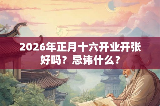 2026年正月十六开业开张好吗？忌讳什么？