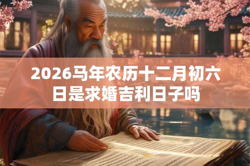 2026马年农历十二月初六日是求婚吉利日子吗