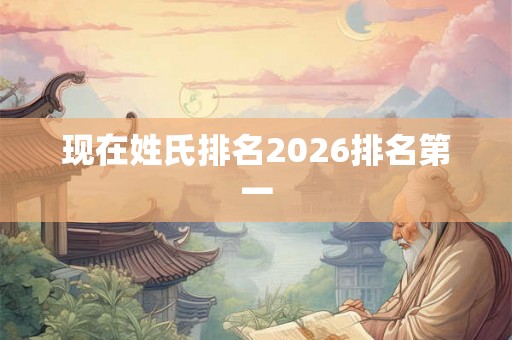 现在姓氏排名2026排名第一 现在姓氏排名2026排名第一