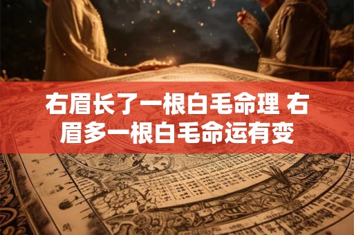 右眉长了一根白毛命理 右眉多一根白毛命运有变