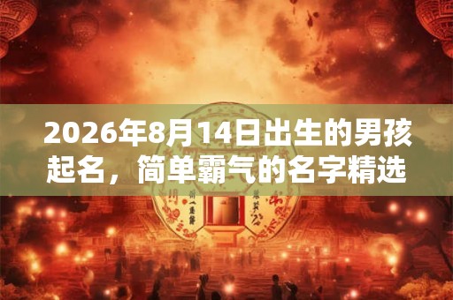 2026年8月14日出生的男孩起名，简单霸气的名字精选