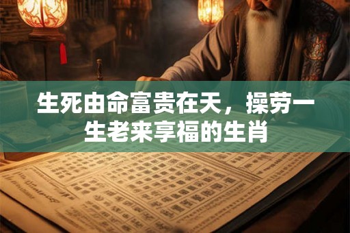 生死由命富贵在天，操劳一生老来享福的生肖
