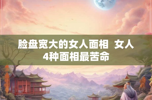 脸盘宽大的女人面相  女人4种面相最苦命