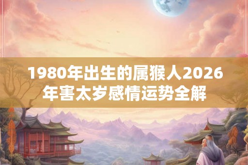 1980年出生的属猴人2026年害太岁感情运势全解