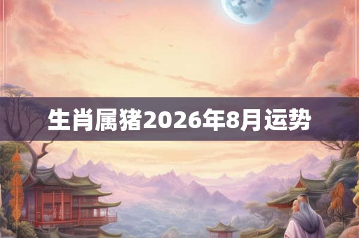 生肖属猪2026年8月运势