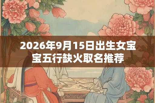 2026年9月15日出生女宝宝五行缺火取名推荐