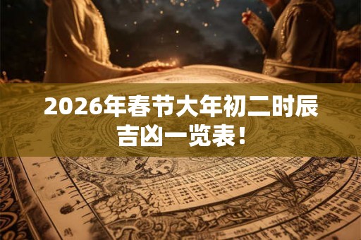 2026年春节大年初二时辰吉凶一览表！