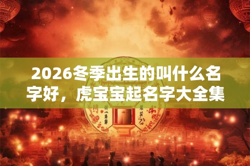 2026冬季出生的叫什么名字好，虎宝宝起名字大全集