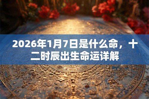 2026年1月7日是什么命，十二时辰出生命运详解