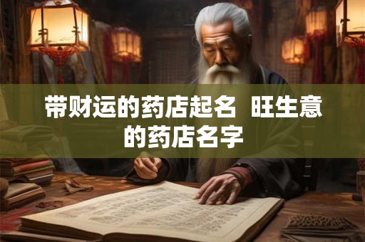带财运的药店起名  旺生意的药店名字