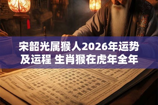 宋韶光属猴人2026年运势及运程 生肖猴在虎年全年每月运势如何