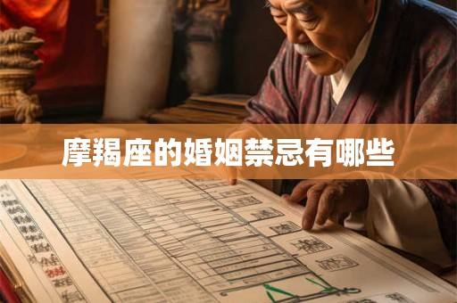 摩羯座的婚姻禁忌有哪些