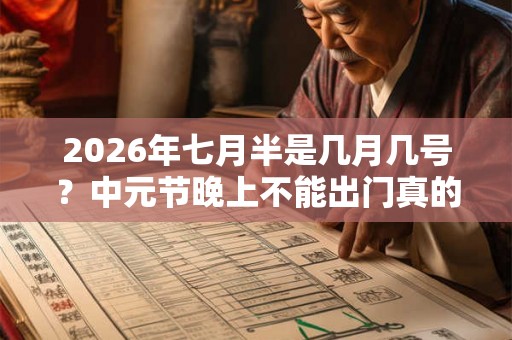 2026年七月半是几月几号?中元节晚上不能出门真的吗 2026年七月半是几月几号?中元节晚上不能出门真的吗