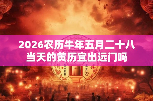 2026农历牛年五月二十八当天的黄历宜出远门吗