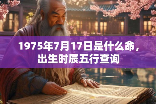 1975年7月17日是什么命，出生时辰五行查询