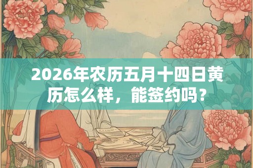2026年农历五月十四日黄历怎么样，能签约吗？