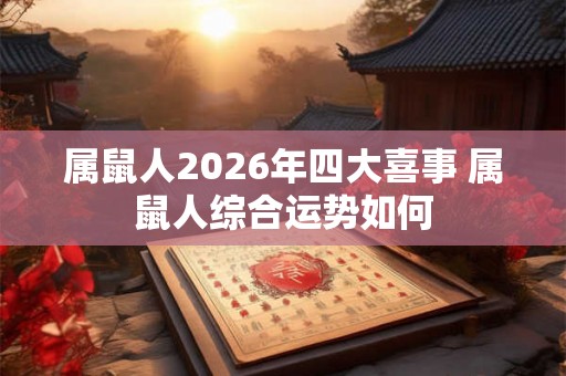 属鼠人2026年四大喜事 属鼠人综合运势如何 属鼠人2026年四大喜事 属鼠人综合运势如何