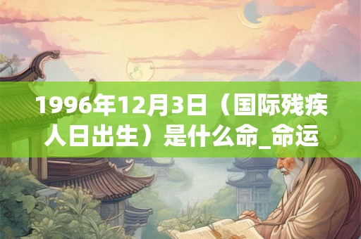 1996年12月3日（国际残疾人日出生）是什么命_命运如何