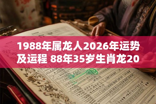 1988年属龙人2026年运势及运程 88年35岁生肖龙2026年每月运势