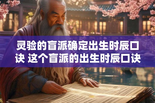灵验的盲派确定出生时辰口诀 这个盲派的出生时辰口诀真的灵验吗
