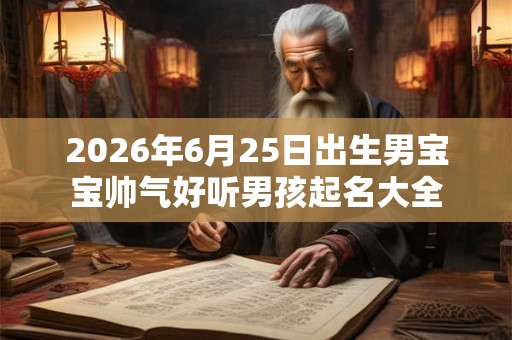 2026年6月25日出生男宝宝帅气好听男孩起名大全