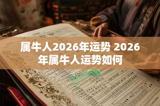 属牛人2026年运势 2026年属牛人运势如何