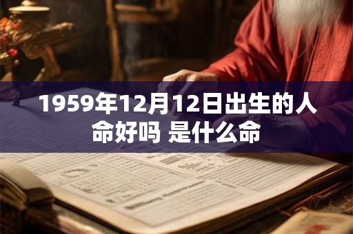 1959年12月12日出生的人命好吗 是什么命