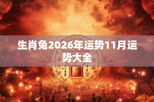生肖兔2026年运势11月运势大全