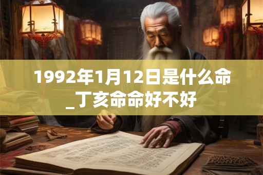 1992年1月12日是什么命_丁亥命命好不好