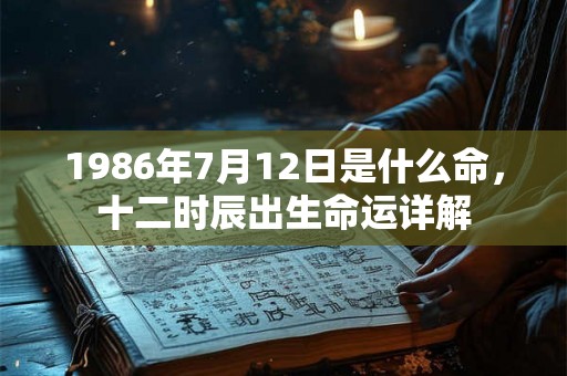 1986年7月12日是什么命，十二时辰出生命运详解
