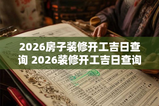 2026房子装修开工吉日查询 2026装修开工吉日查询