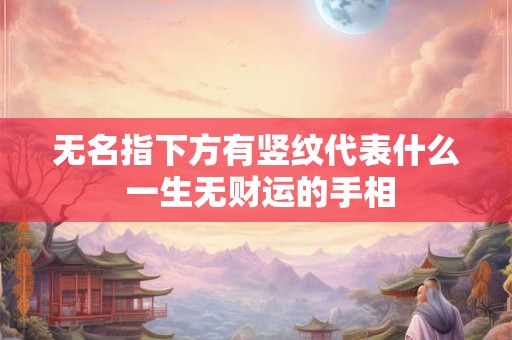 无名指下方有竖纹代表什么 一生无财运的手相