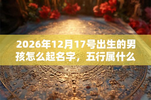 2026年12月17号出生的男孩怎么起名字，五行属什么