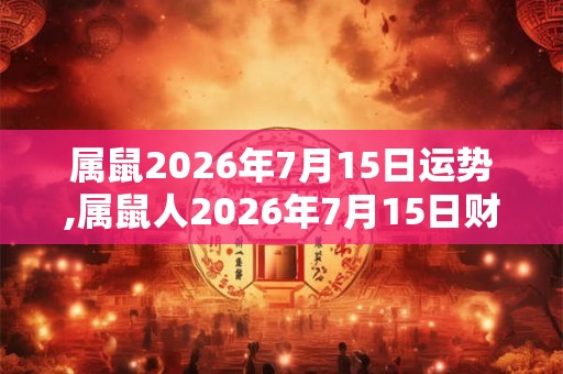 属鼠2026年7月15日运势,属鼠人2026年7月15日财运,生肖鼠2026年7月15日运势