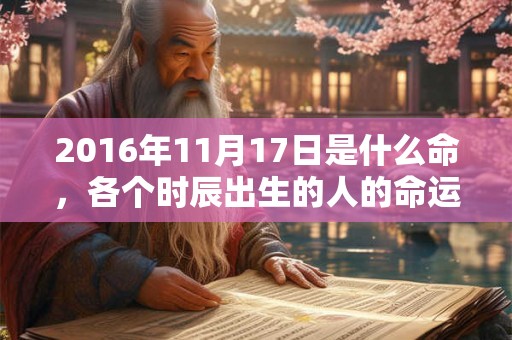 2016年11月17日是什么命，各个时辰出生的人的命运