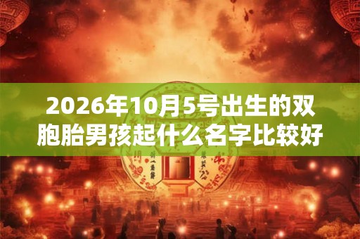 2026年10月5号出生的双胞胎男孩起什么名字比较好,五行属什么 2026年10月5号出生的双胞胎男孩起什么名字比较好,五行属什么